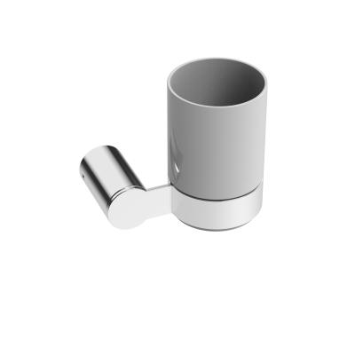 China Modern Simple Modern Chrome Bathroom Toilet Frosted Glass Cup Tumblers With Holders for sale