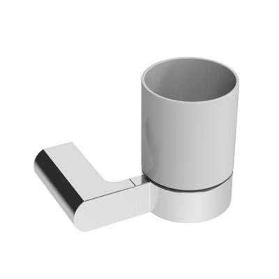 China Modern Modern Chrome Frosted Glass Bathroom Accessories Toothbrush Tumblers Holders for sale