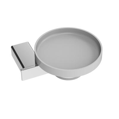 China Modern Wholesale Bathroom Accessories Chrome Brass Round Wall Mounted Soap Dish for sale