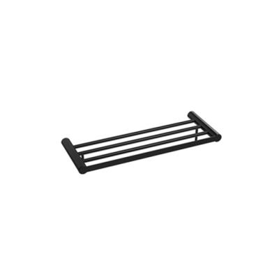 China Modern Rack Stainless Steel Matte Black Bathroom Accessory Copper Wall Mounted Towel Rack for sale