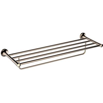 China Hot Selling Innovative Modern Rose Gold Chrome Brass Towel Wall Mounted Rack For Bathroom for sale