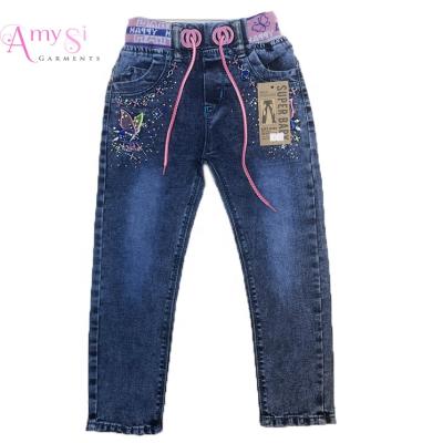 China 4.2 USD GK044 Breathable Fancy Design Four Seasons Wear High Quality Non Fading Elastic Baby Jeans Pants For 3 - 6 Years Old for sale