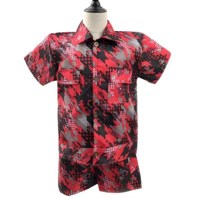 China Cheap Yiwu China BT194 Clothing Sets Kids Polyester Casual Dress Camouflage Shirts And Shorts Boys Summer Dress Suits for sale