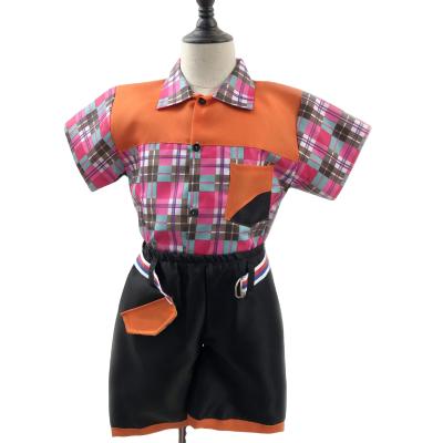 China BT157 casual Africa fast sell fast delivery summer plaid shirt kids clothes set for 3 4 5 6 7 year old kids boy dress suit for sale