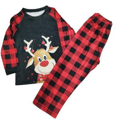 China QUICK DRY Family Matching Clothes Sets Custom Little Elks Printing Christmas Pajamas Home Suits for sale