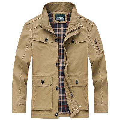 China RTS Durable Stylish Cotton Men's Casual Jacket Coat Streetwear Windproof Double Sided Khaki Mens Denim Jackets Coats for sale