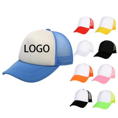 China JOINT Logo 5 Panel Logo 5 Panel Gorras Polyester Custom Plain Outdoor Cappello Advertising Embroidered Blank Trucker Mesh Hats Caps for sale