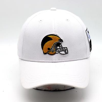 China Custom pre-profile COMMON white brim twill cotton embroidery cable fit structured baseball caps flex golf fit baseball caps for sale