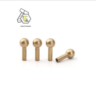 China Custom Aluminum CNC High Accurate Machining Service For Brass Parts Round Ball Threaded for sale