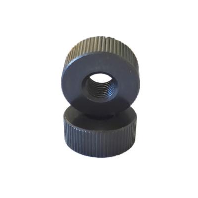 China Aluminum Custom Black Steel M10 Fine Threaded Knurled Inch Nut CNC Machining for sale