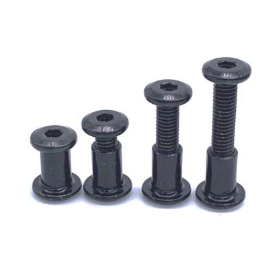 China HEX Black Flat Product Hex Socket Furniture Screw Rivet Head Connector Bolt For Furniture Barrel Nut for sale