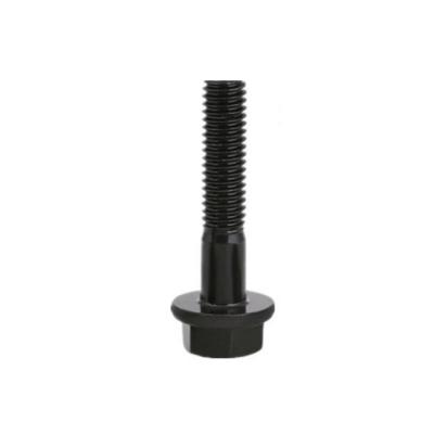 China HEX Black Oxide Carbon Steel Hex Flange Head Screw 1/4-20 Threaded for sale