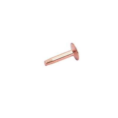 China Copper Brass Copper Rivets For Leather Belt 12 Mm Long 9 Mm Head for sale