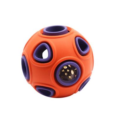 China New Pet Toy Ball Sound Leakage Food Viable Dog Molar Training Bite Cat Toy Pet Dog Toys Ball Resistant 2021 for sale