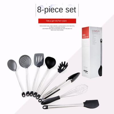 China Minimalist Kitchen Tools Stainless Steel Tube Handle Silicone 8-Piece Kitchenware for sale