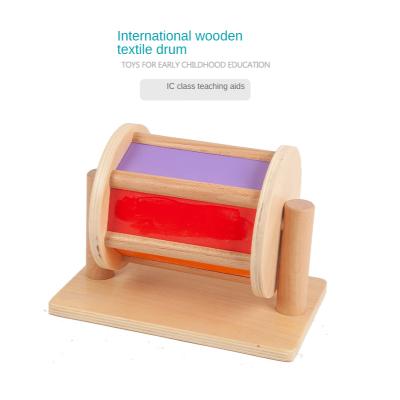 China Early Education Montessori Items Other Montessori Drum Kaleidoscope Spinning Teaching Aids Wooden Educational Toy Baby Toys for sale