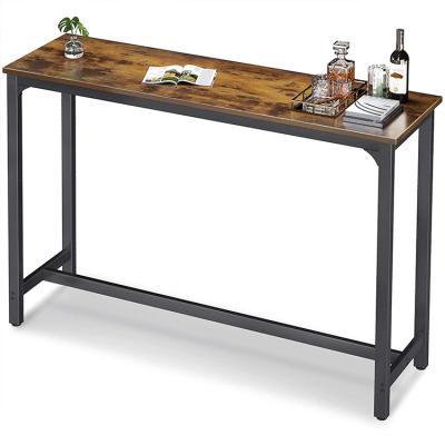 China Sturdy 47 Inch Industrial Design Metal Frame Bar Counter Top Selling Sturdy Desk Use Long Bar Table for sale