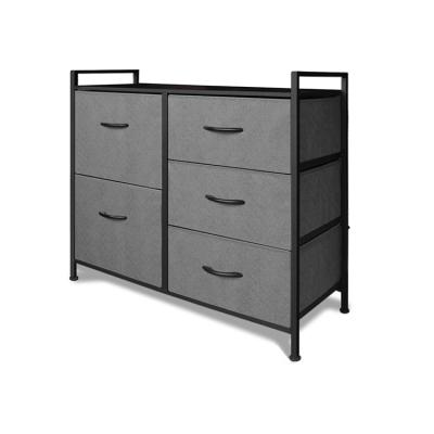 China New Customized Classic/Postmodern Metal Frame Storage Cabinet with Drawers Gray Fabric Chest Drawer for sale