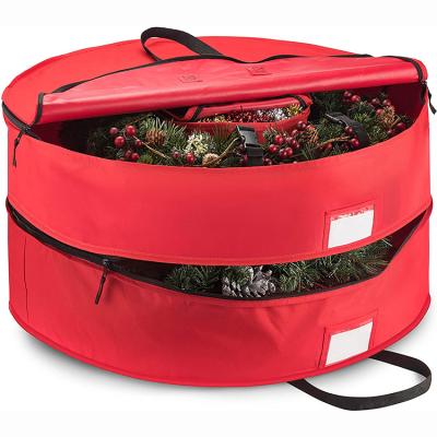 China Amazon Folding Top Selling Large Double Folding Christmas Gift Storage Bag For Garland Bags for sale