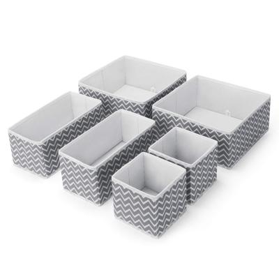 China Viable Household Fabric Closet Drawer Organizers Collapsible Storage Boxes For Storing Socks for sale