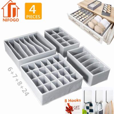 China 2020 Viable Hot Sale Cloth Storage Divider Boxes Drawer Organizer For Bra Underwear for sale