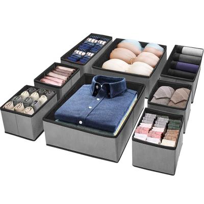 China 2020 Hot Sustainable Selling Non Woven Fabric 6 Pcs Collapsible Storage Drawer Housewares Organizer For Clothes for sale