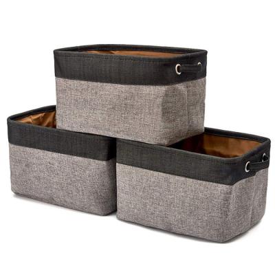 China Viable Factory Fabric Storage Wholesale Canvas Baskets For Canvas Collapsible Storage Bins for sale