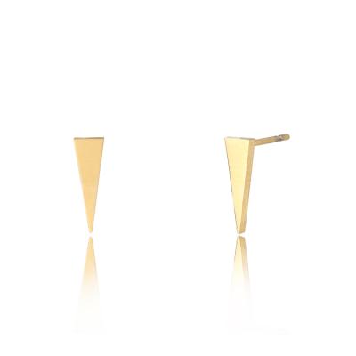 China High End Waterproof Hypoallergenic Fashionable Young 18K Gold Plated Stainless Steel Inverted Triangle Thin Stud Earrings For Women Jewelry for sale