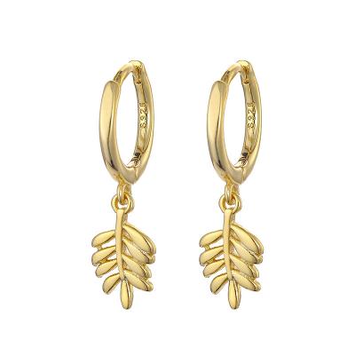 China New Arrivals FASHIONABLE ENSHIR Willow Leaf Earrings Novel Personality Micro-inlaid Zircon Earring for sale