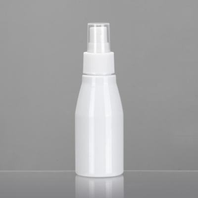 China Empty Round Fine Mist Spray Bottles PET Plastic Chemical 100ml Pump Sprayer for sale