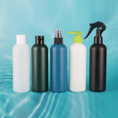 China HDPE Round Plastic Pump 250ml Detergent Eco Packaging Bottle Custom shampoo bottle Matte Bottle Spray for sale