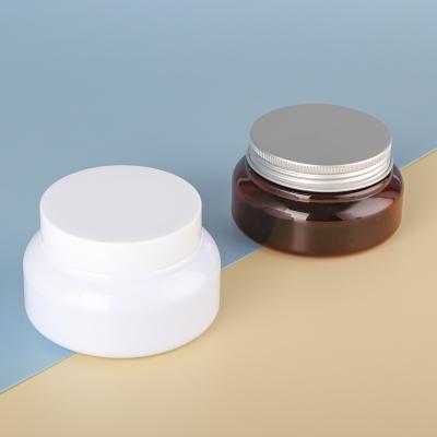 China Empty Amber White Airless Cosmetic Jars Body Scrub Butter Container Pomade Hair Face Mask Cream for sale