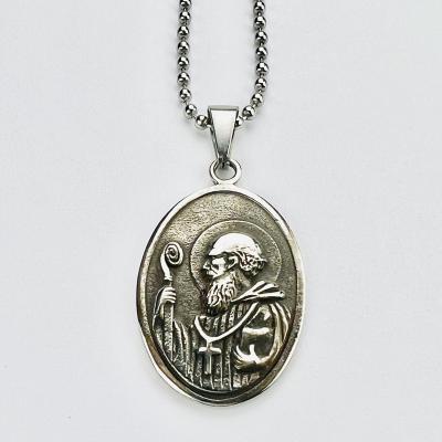 China Vintage Fashion Christian Jesus Charm Silver Stainless Steel CLASSIC Necklace For Prayer Pendant for sale