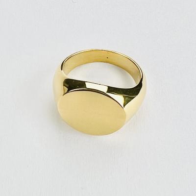 China Hot Selling Trendy Customized Fashion Jewelry Stainless Steel Minimalism 18K Gold Plated Design Ring for sale