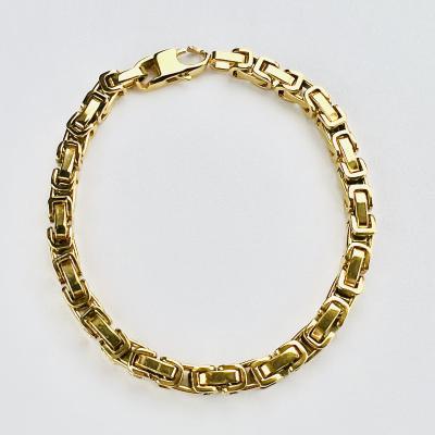 China Wholesale Hiphop Mens Hiphop Chain 18K Gold Plated Stainless Steel 5Mm Width Pave Box Bracelet Chain for sale