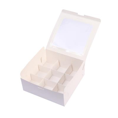 China Jiugongge Recyclable Dessert Box Mousse Cake Egg Yolk Pastry Box for sale