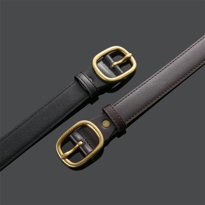 China Fashion.Casual High Quality Cheap Business Lychee Stripe Genuine Leather Pin Buckle Belt For Men for sale