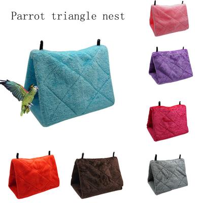 China Toy Nest Warm Cotton Nest Winter Bird Parrot Parrot Flannel Bird Nest Triangle Breathable Cotton Hammock for sale