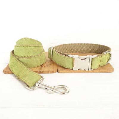 China Hot Selling Personalized Stylish And Comfortable Green Polyester Dog Collar And Leash Set for sale