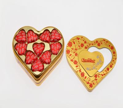 China Heart Shape Pure Milk Chocolate Packed In Tin Box 100g Piece for sale