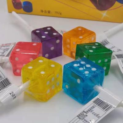 China Natural Dice Shaped Lollipop Hard Candy for sale