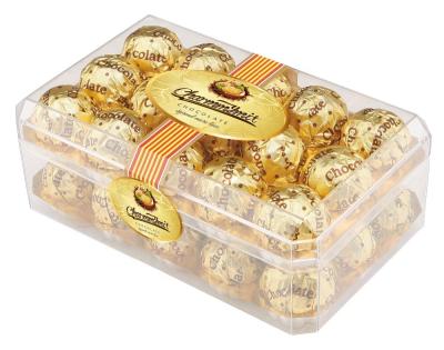 China Double-deck Foil Packing Peanut Wafer Gift Box Transparent Gold Biggish Wrapping BALL for sale