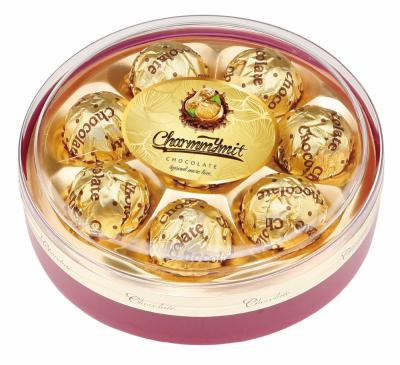 China Crispy Circle Gift Box Gold Wrapping Wafer Ball Chocolate BALL for sale