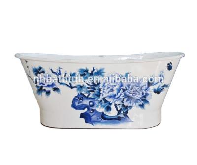 China Art Design By Your Idea Modern Deep Hot Indoor Cast Iron Edged Bathtub for sale