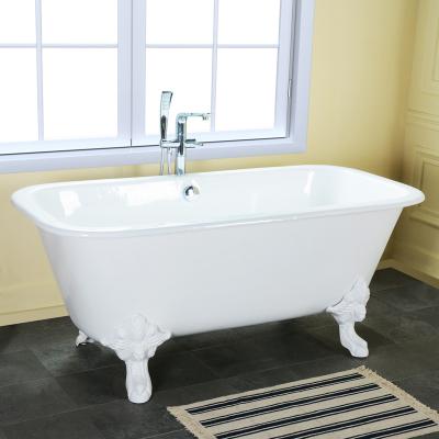 China Body Soaking Japanese Large Freestanding Bathtub Left Modern Bathroom Soak 2 Person Cast Iron Bath Claw Foot Tub Online for sale