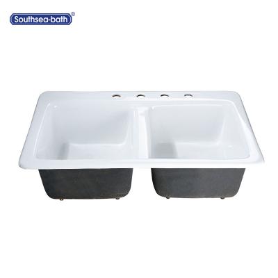 China With Faucet Black Undercounter Small Cast Iron Kitchen Sinks for sale