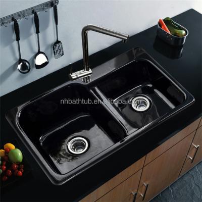 China With faucet cast iron enamel sink for sale