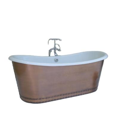 China USA Traditional Hot Sale NH-1022-1 Cast Iron Bathtub With Copper Skirt for sale