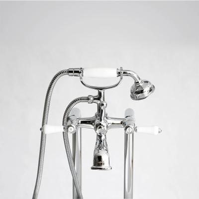 China Floor Stand Faucets Chrome Plated Floor Stand Bath Mixers Sanitary Ware Shower Faucet for sale