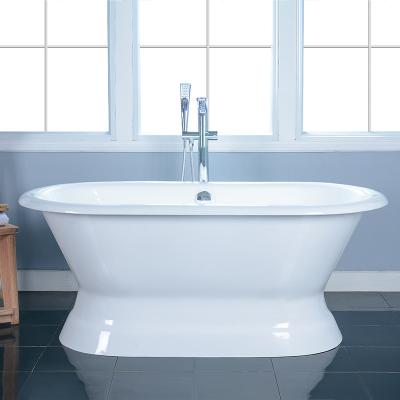 China Freestanding Pedestal Cast Iron Double Ended Bathtub for sale